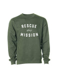Rescue Mission Crew Sweatshirt - Multicolor - Army Green & Gunmetal Grey